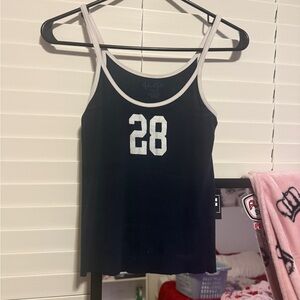 Brandy Melville Black Tank with White Trim